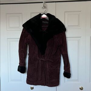 Wilsons Leather Burgundy and Black Winter Jacket